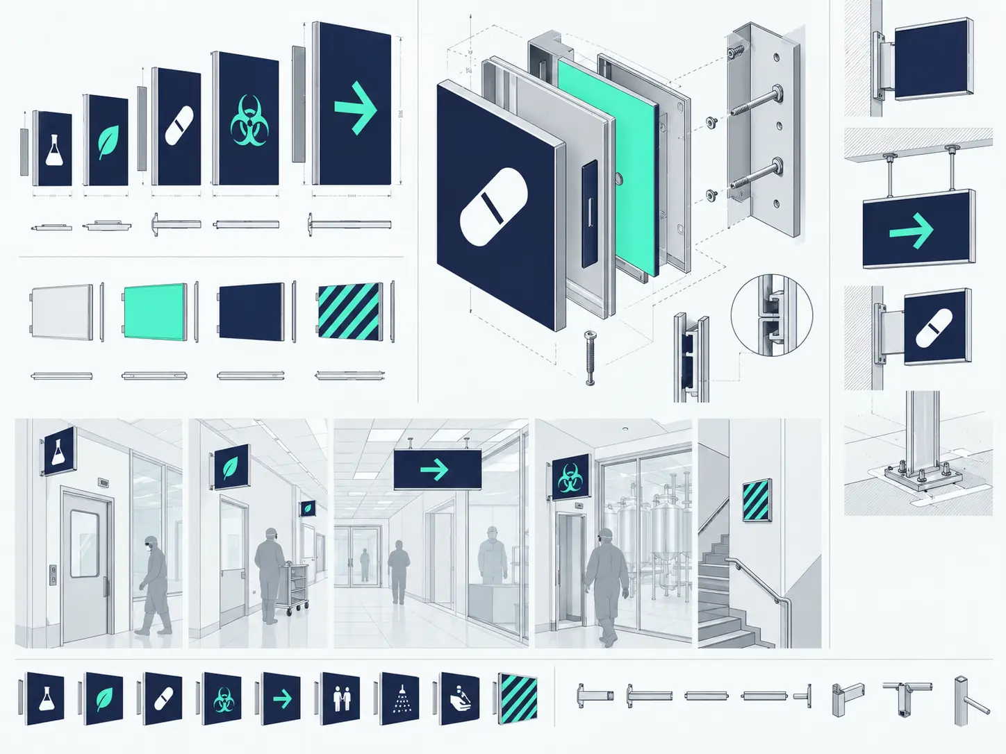 Ilustración del sistema modular de señales y estados operativos