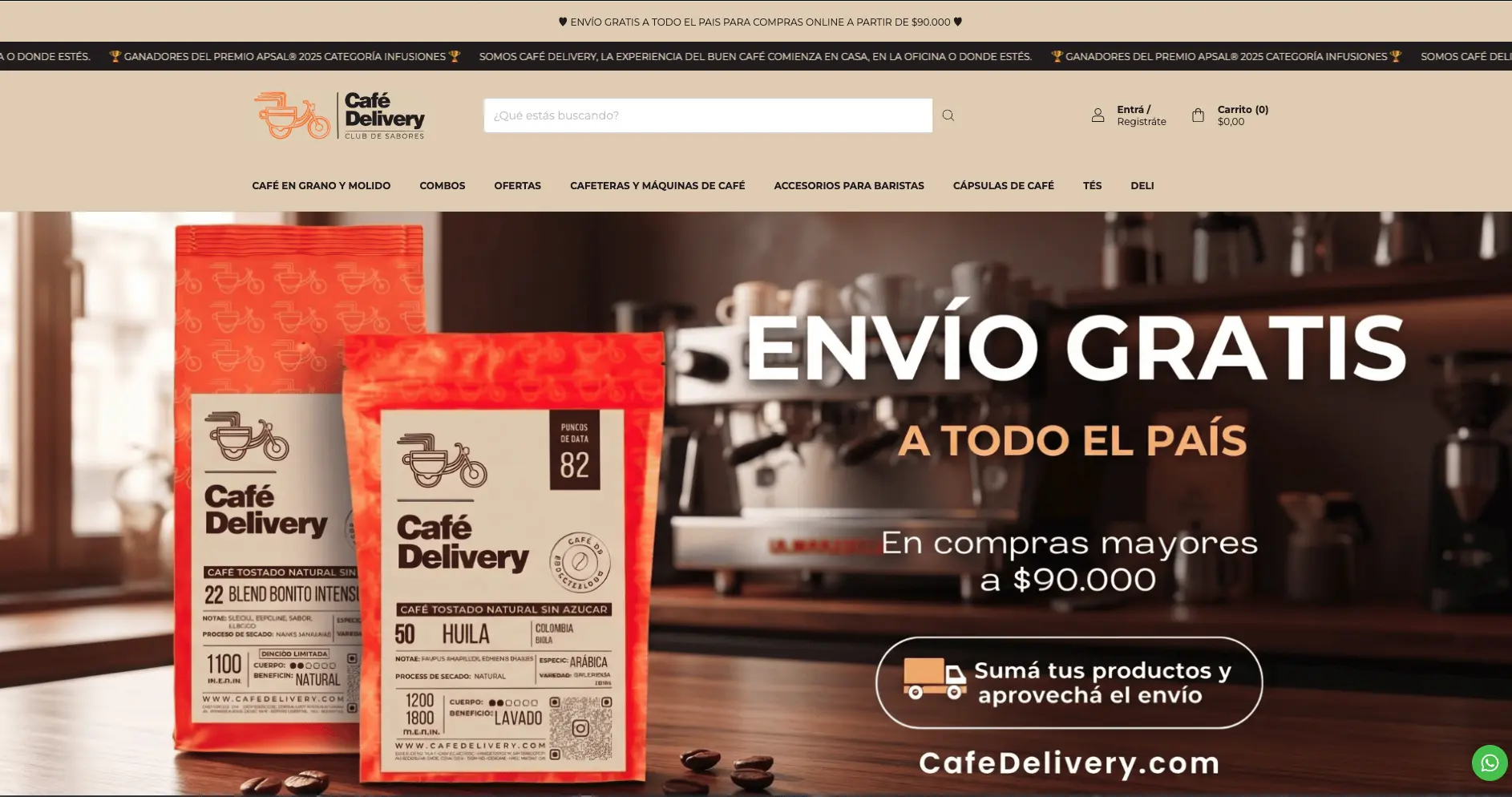Tienda online de Café Delivery