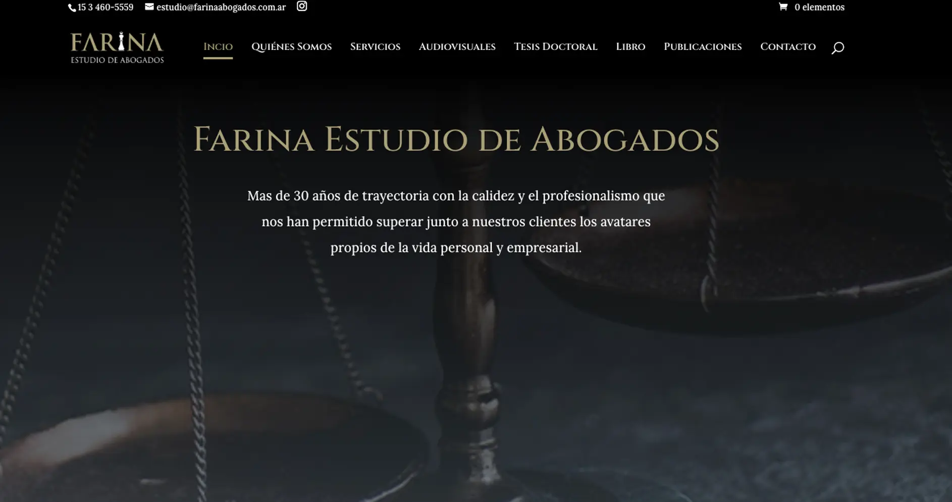 Sitio web de Farina Estudio de Abogados